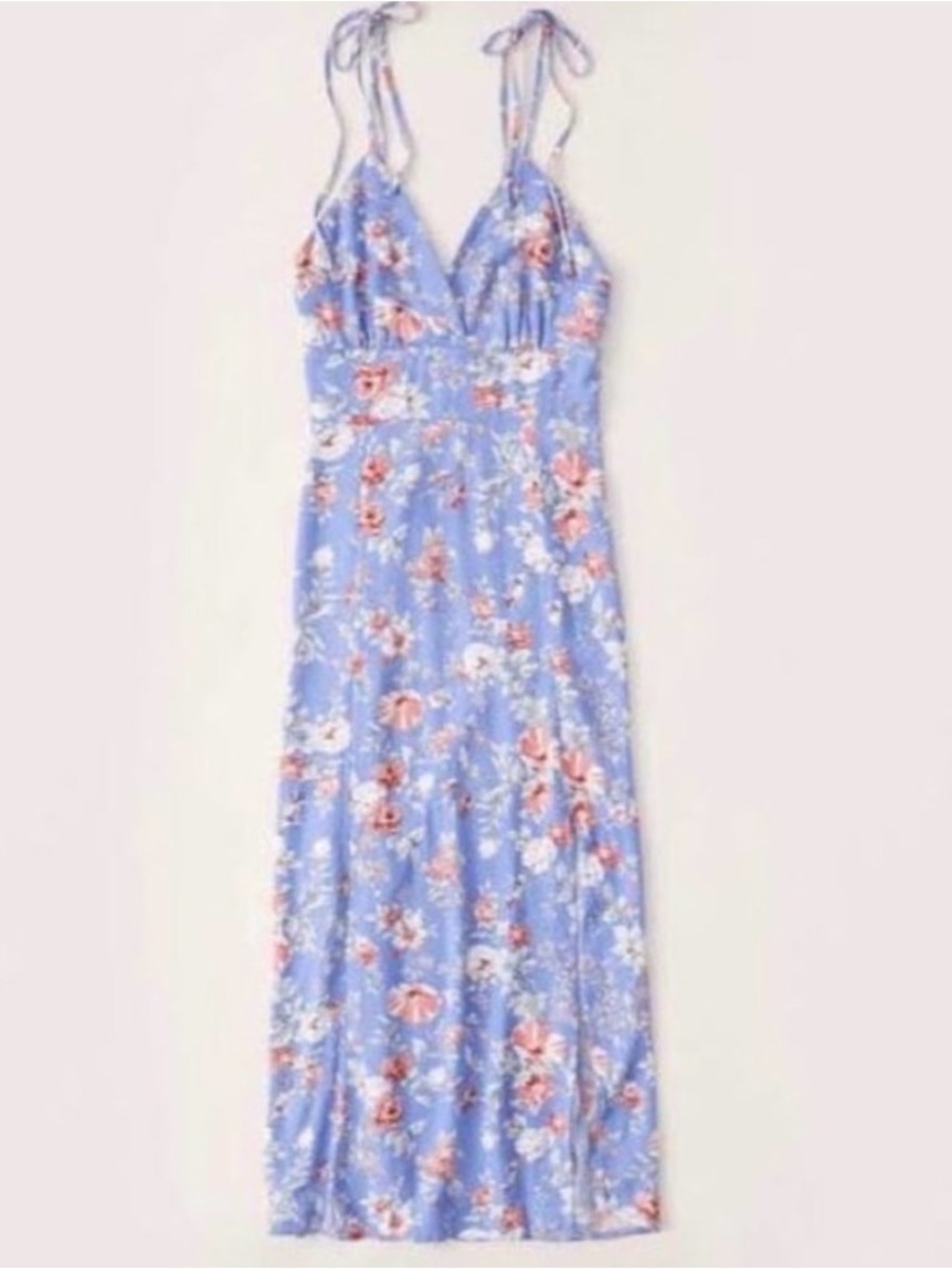 Abercrombie & Fitch Deeply Devoted Baby Blue & Pink Floral Midi Dress Size S